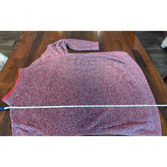 LOFT Outlet Sweater Women’s XL Pullover Knit Mock Neck Red Multi Preppy America - Picture 11 of 11
